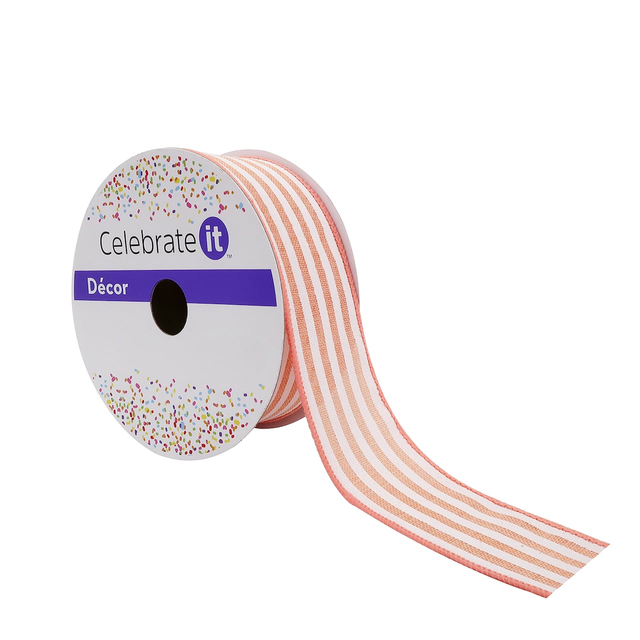 12 Pack: 1.5" x 10yd. Faux Linen Wired Thin Striped Ribbon by Celebrate It® Specialty